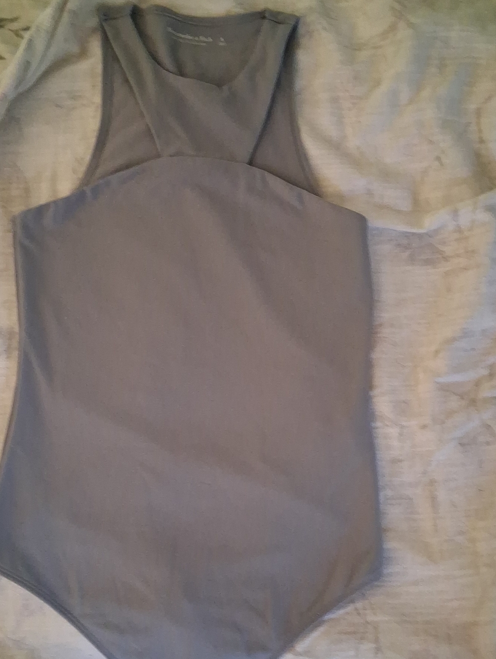 Abercrombie & Fitch Gray Sleeveless High-Neck Bodysuit